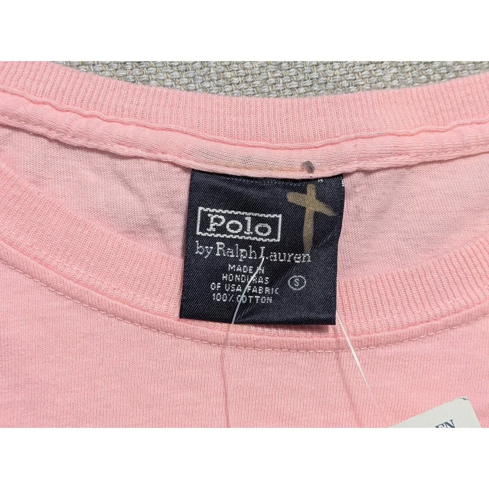 Polo Ralph Lauren T-Shirt Men's Pink Small Cotton Crew Neck Tee Pony Logo NWT
